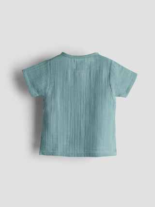 Sage Green Organic Cotton Muslin Co - ord Set - Kidulan