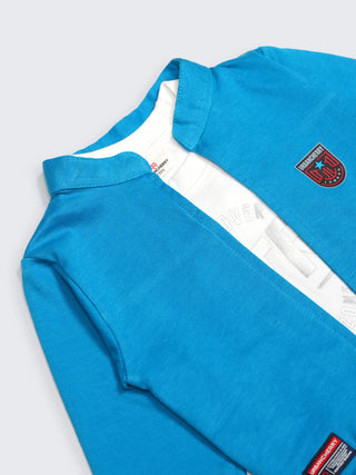 Blue Layered Jacket & T-Shirt Set for Kids - Kidulan