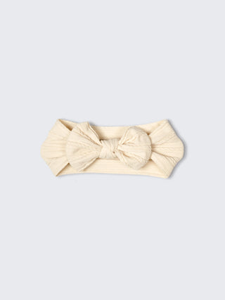 Soft Bow Baby Headband (2 - Color Set – Beige & Grey) - Kidulan