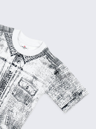 All - Over Denim Print T-Shirt - Kidulan