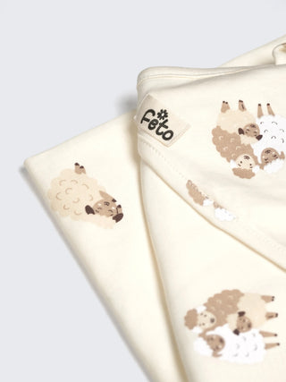 Sheep Print Hooded Towel for Babies - Kidulan