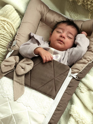 Feto Premium Baby Carry Nest - Mocha & Ivory - Kidulan