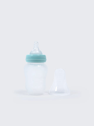 3 in 1 BPA Free Silicone Baby Feeding Bottle - Blue - Kidulan