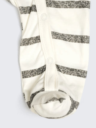 Classic Striped Full Sleeves Unisex Footed Sleepsuit - Kidulan