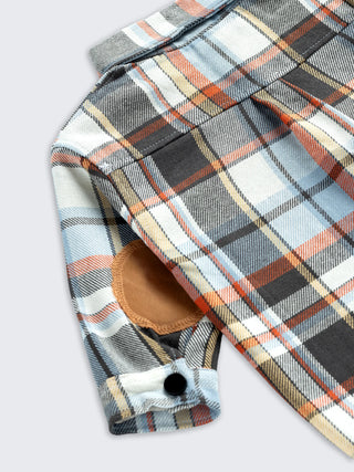 Boys Brown & Blue Check Shirt - Kidulan
