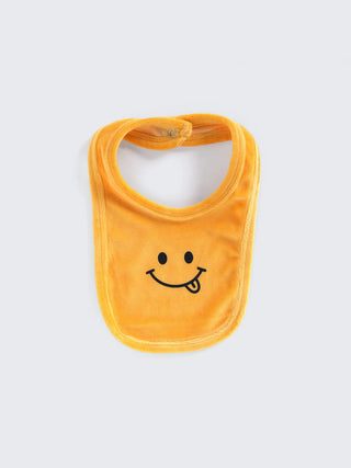Solid Yellow Unisex Bodysuit with Smiley Bib Set - Kidulan