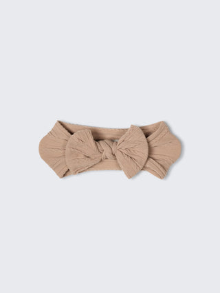 Soft Bow Baby Headband (2 - Color Set – Caramel Beige & Sand Beige) - Kidulan