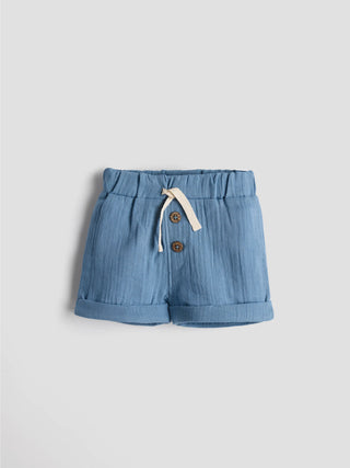 Unisex Organic Cotton Muslin Summer Set – Sky Blue - Kidulan