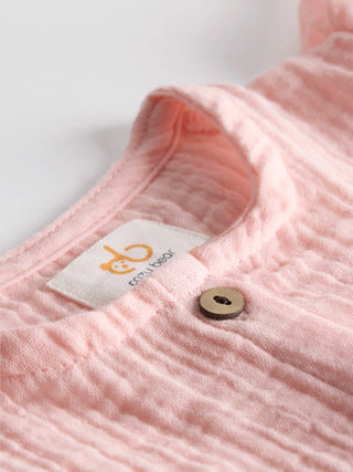 Organic Flutter Frock for Baby Girls – Soft Pink - Kidulan