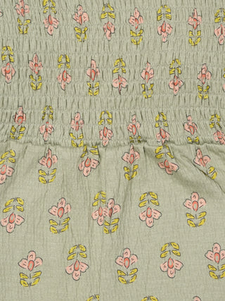 Floral Smocked Strap Baby Romper – Soft Cotton Summer Jumpsuit - Kidulan