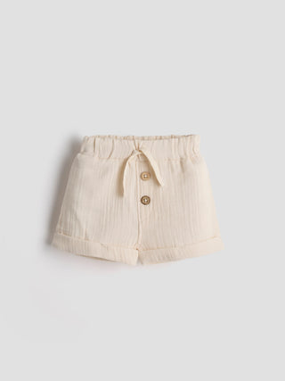 Organic Cotton Muslin Co - ord Set – Sand Beige - Kidulan
