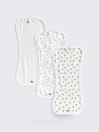 Organic Cotton Burp Cloth Set - Pack of 3 Newborn Essentials - Kidulan