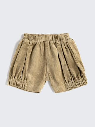 Olive color Top & Corduroy Shorts Set - Kidulan