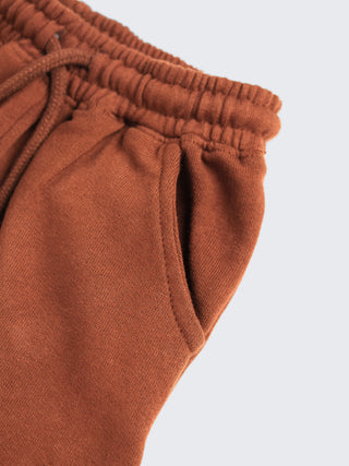 Eebabee Boys Solid Cargo Joggers - Rust Brown - Kidulan