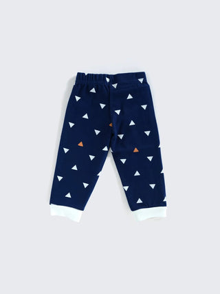 Blue Triangle Print Full Sleeve Unisex Co - Ord Set - Kidulan