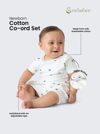 Newborn Unisex Cotton Co-ord Set - Sunshine Print