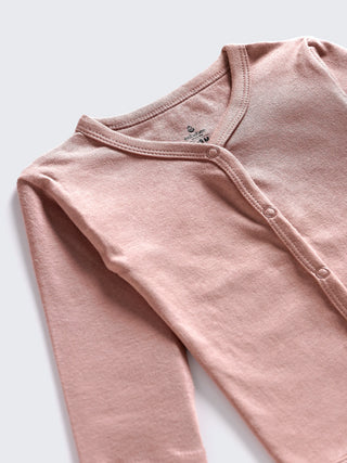 Soft Pink Unisex Full Sleeve Tee & Pant Set - Kidulan