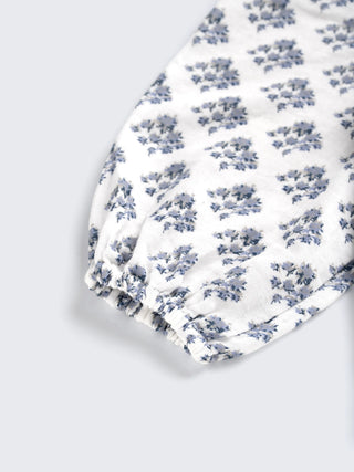 Vintage Floral Frock with Lace Collar & Bow Headband - Kidulan