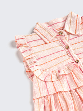 Peachy Stripes Baby Girl 2 piece Set - Kidulan