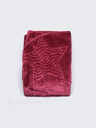 Red Soft Baby Swaddling Blanket – Plush Receiving Blanket with Star & Moon Embossed Design - Kidulan
