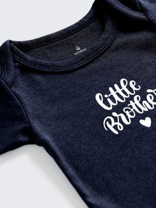 Little Brother Printed Baby Boy Bodysuit & Pants Set - Kidulan