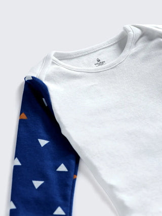 Blue Triangle Print Full Sleeve Unisex Co - Ord Set - Kidulan