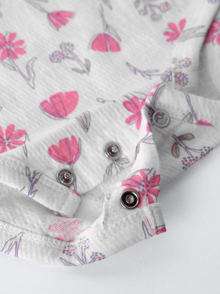 Floral Print Long Sleeve Baby Girl Bodysuit - Kidulan