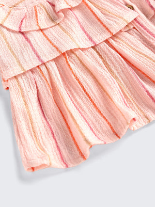 Peachy Stripes Baby Girl 2 piece Set - Kidulan