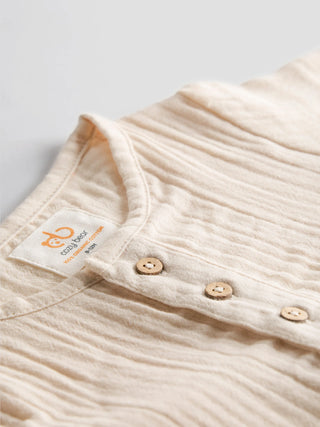 Organic Cotton Muslin Co - ord Set – Sand Beige - Kidulan