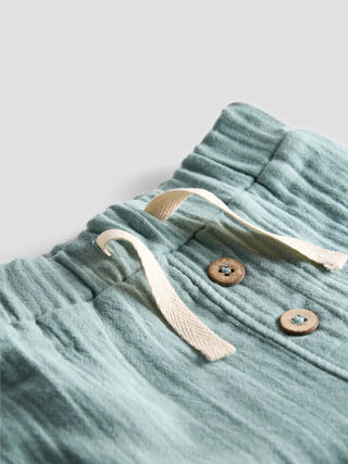 Sage Green Organic Cotton Muslin Co - ord Set - Kidulan