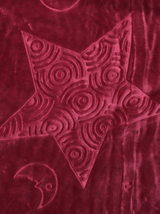 Red Soft Baby Swaddling Blanket – Plush Receiving Blanket with Star & Moon Embossed Design - Kidulan