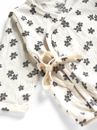 Kimono Style - Floral Wrap Top & Shorts For Baby Girls - Kidulan