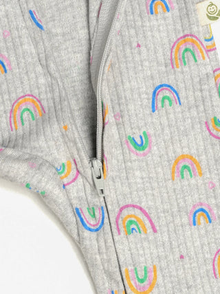 Rainbow Print Full Sleeve Zip Sleepsuit - Kidulan