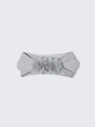Floral Baby Headband (Pack of 2 – Grey & Beige) - Kidulan