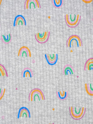 Rainbow Print Full Sleeve Zip Sleepsuit - Kidulan