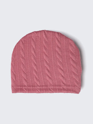 Soft Knit Turban Cap for Babies – Pink & Cream (2 - Piece Set) - Kidulan