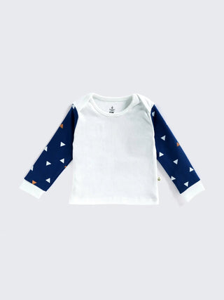 Blue Triangle Print Full Sleeve Unisex Co - Ord Set - Kidulan