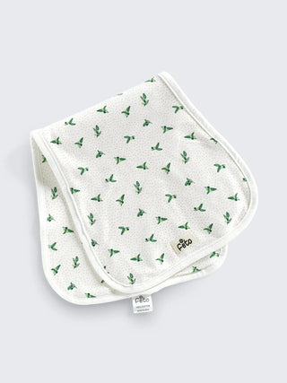 Green Leaf Print - Soft Cotton Burp Cloth Newborn Essential - Kidulan