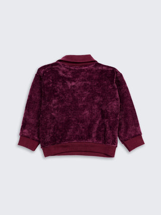 Luxe Velour Zip - Up Sweatshirt for Kids - Kidulan