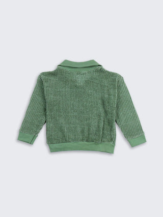 Kids High - Neck Sweatshirt – Olive Green - Kidulan