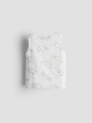 Unisex Organic Cotton Muslin Jabla Sleeveless - Kidulan