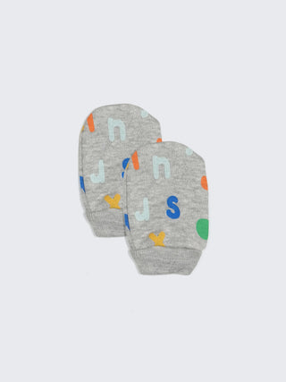 Alphabet Print Baby Mittens & Booties Set (2 Pairs) - Kidulan