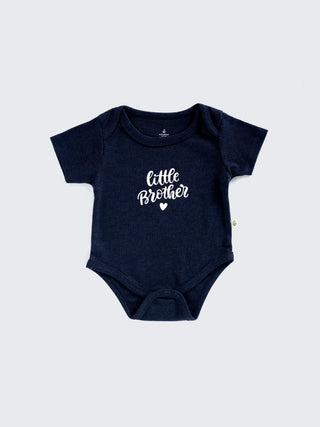 Little Brother Printed Baby Boy Bodysuit & Pants Set - Kidulan