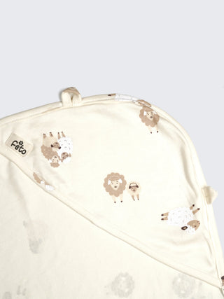 Sheep Print Hooded Towel for Babies - Kidulan