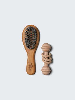 Premium Baby Hairbrush and rattle toys for newborns - Kidulan