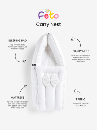 Elegant White Baby Carry Nest - Perfect for Special Occasions - Kidulan