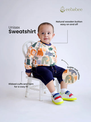 Boys' Jungle Print Sweatshirt with 2 Jogger Pants Combo - Kidulan