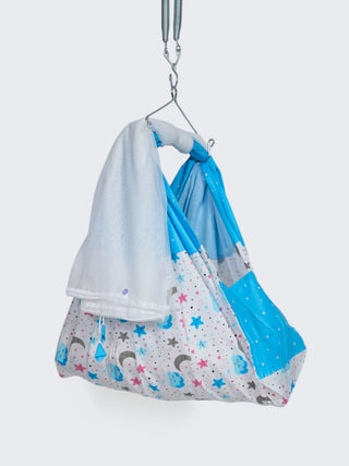 Twill Baby Cradle Safeguard Set - Star, Moon & Cloud Print - Kidulan