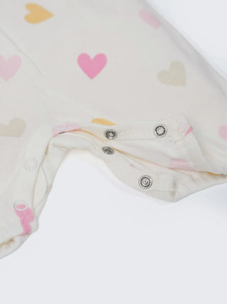 Baby Girls Heart Print Ruffle Romper - Kidulan