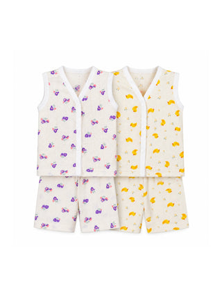 2 Set Combo Baby Sleeveless Jabla & Shorts - 3-6 Months - Kidulan